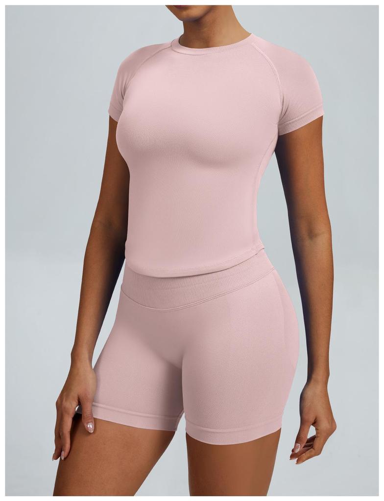 Quick-Dry Slim Fit Yoga T-Shirt - Stretch, Moisture & Sweat-Wicking Fitness Short Sleeve Top