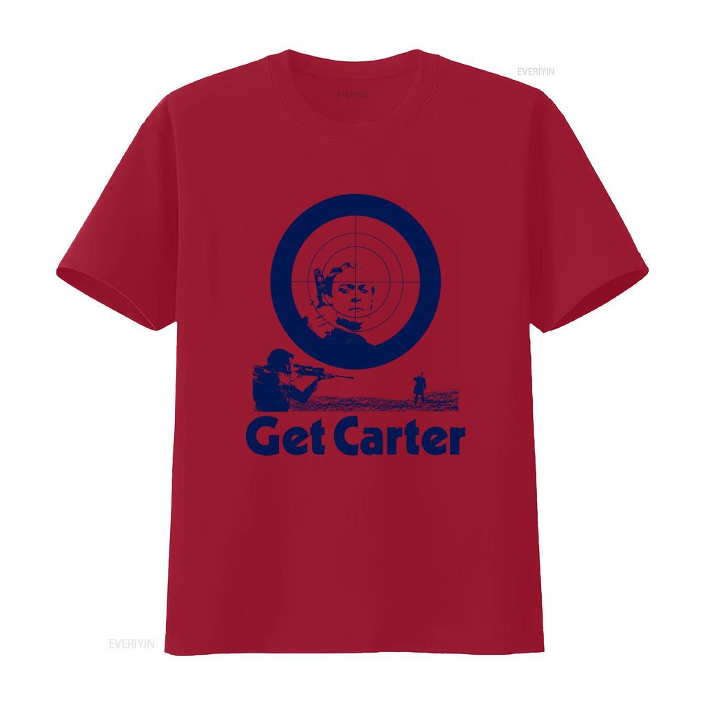 GET CARTER T Shirt Inspired by Classic Films 2 Colour Target Design with Shooter Get Carter Text Vintage Washed