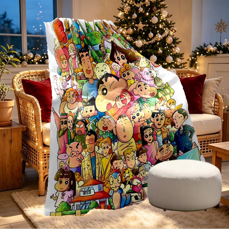 Crayon Shin Print Blanket - Soft & Comfortable, for Bedroom, Travel, Sofa, Home Decoration - Birthday Christmas Gift for Friend
