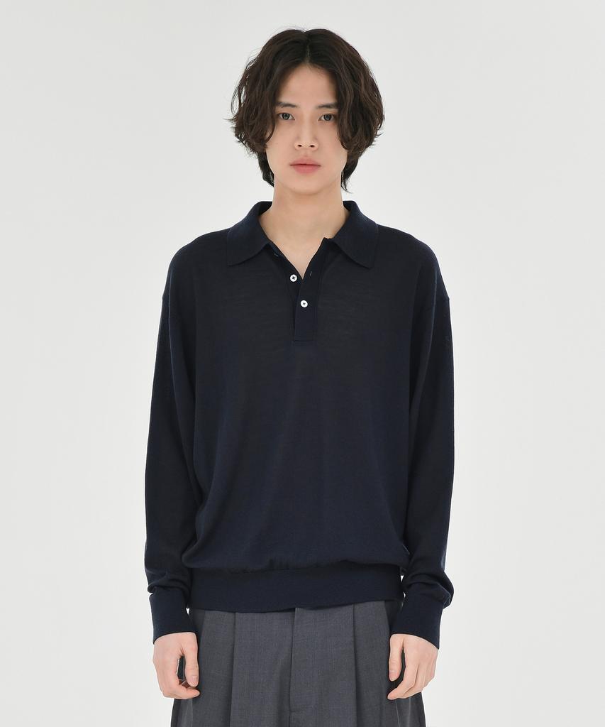 Beulaunyadeu Knit Pique Shirt, Dark Navy