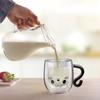 Cute Cat Mugs Double Vacuum Cute Tea Cups with Handle 250-300ml Glass Cat Coffee Mug Temperature Resistant Glass Water Milk Mug