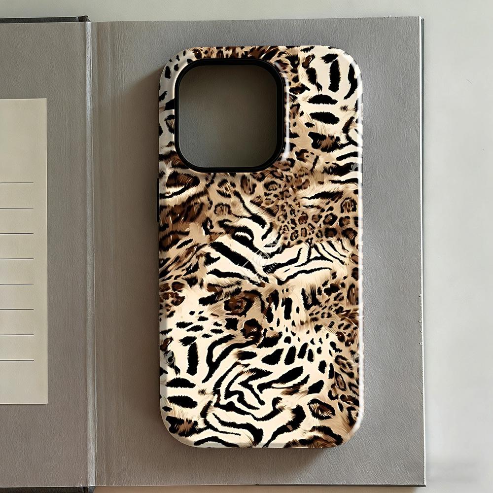 Clmj Leopard Print Hot Phone Case for IPhone 17 16e 16 15 14 13 12 11 X XS XR 8 Air Pro Max Plus Luxury Double-layer Back Cover