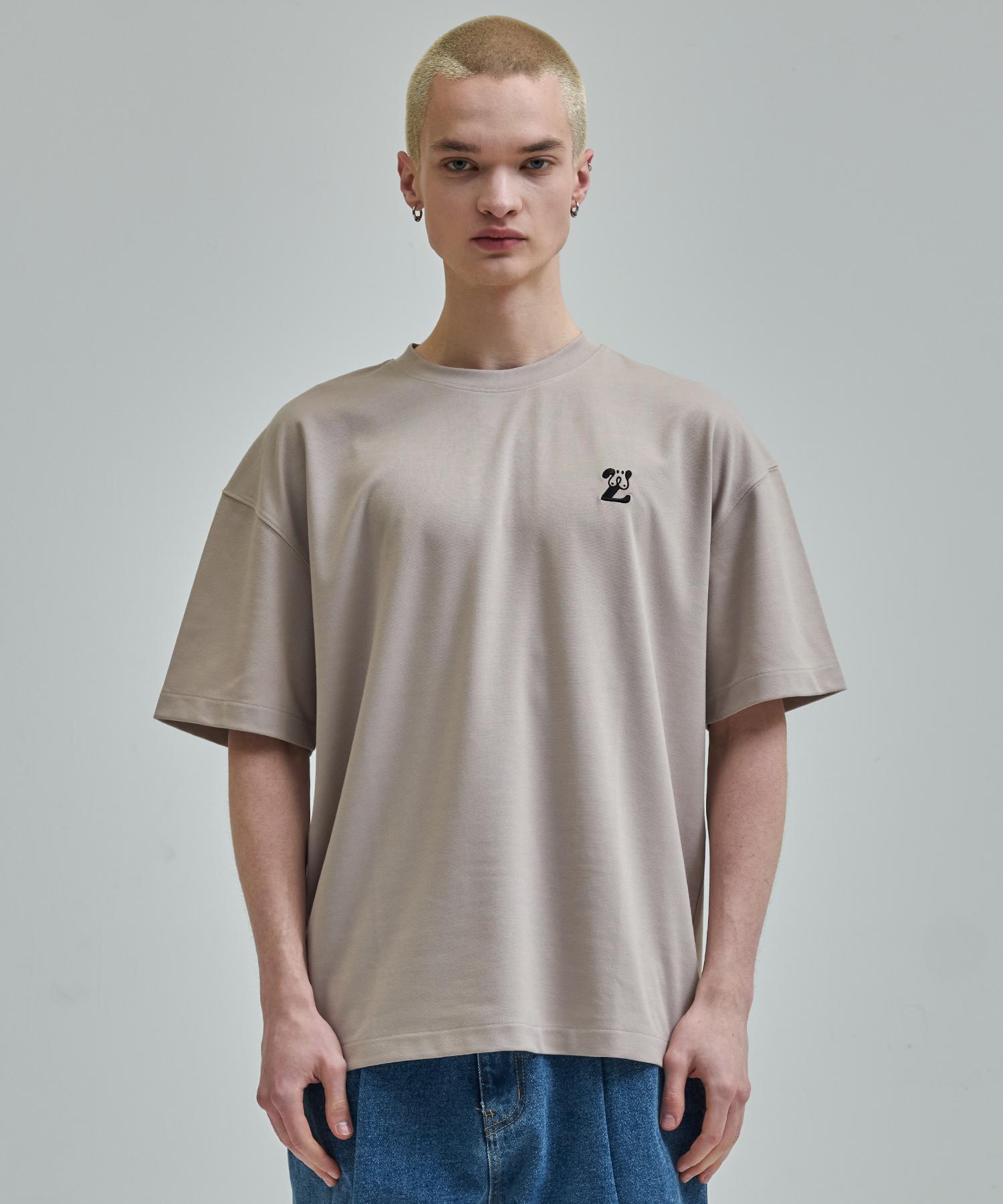 Gen Other Dog Logo Embroidered T-Shirt Beige L