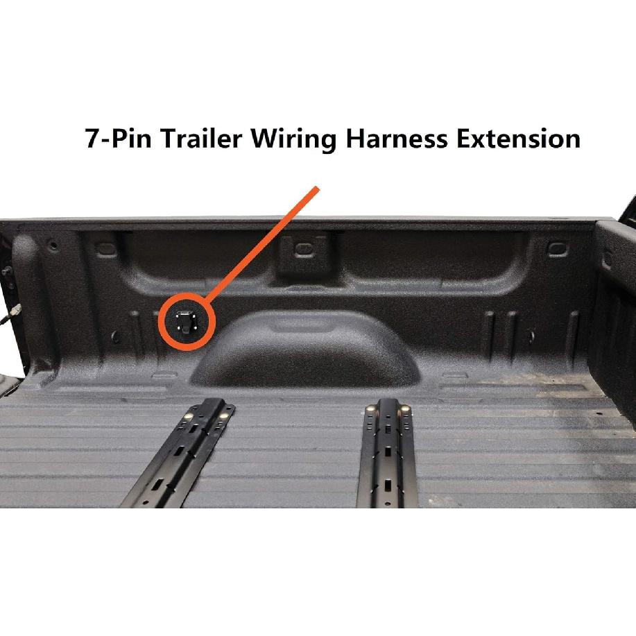 56070 7-Pin Trailer Wiring Harness Extension, 5Th Wheel 7 Pin Connector, 7-Foot Vehicle-Side Truck Bed, Compatible with Ch-evrolet, Dod-ge, Fo-rd,