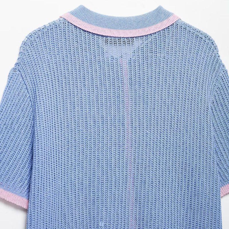 Kaslead New Arrival Women's Fashion Style Knitting Polo Shirt Outwear Knitted Trousers 3920260 3920261