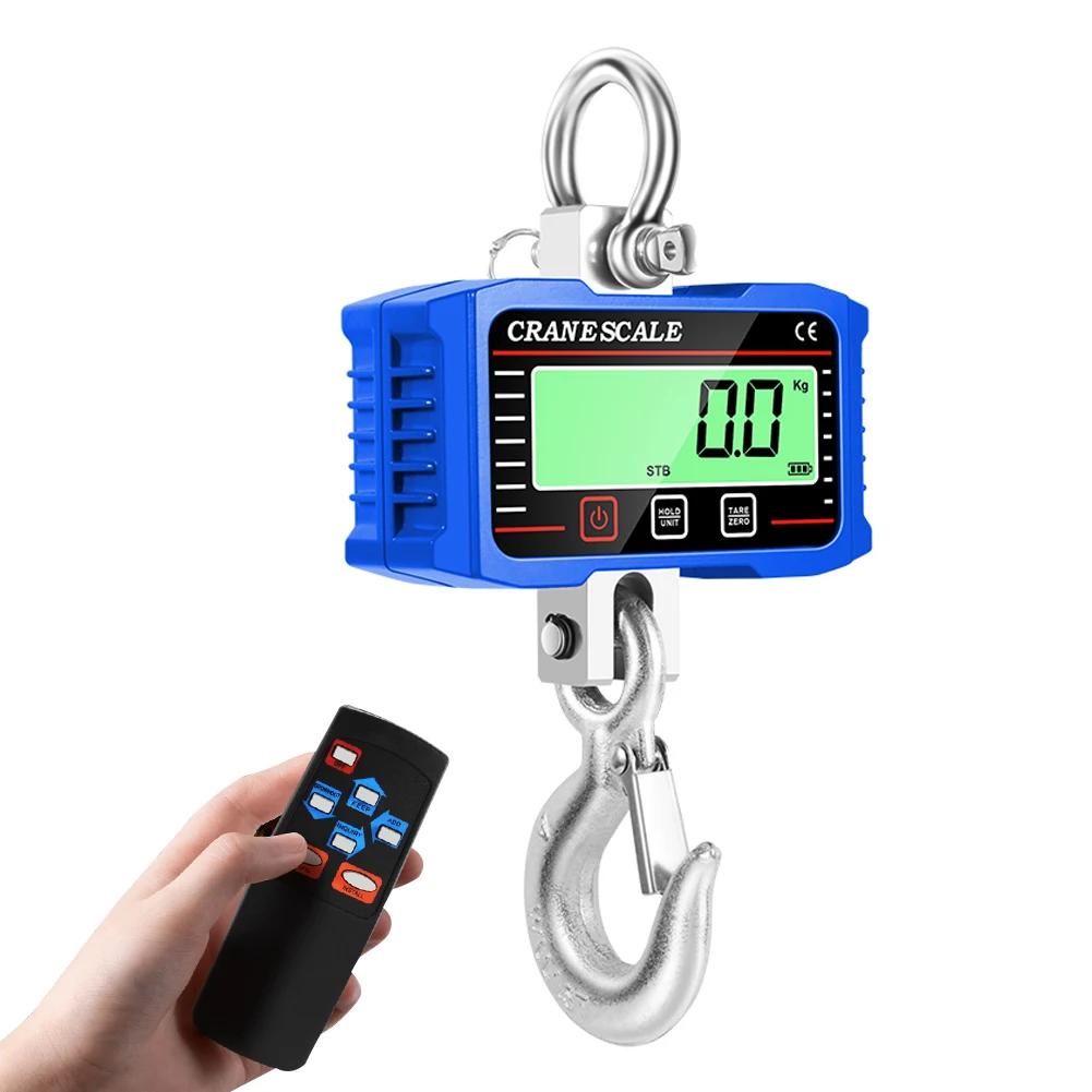 

2000kg Crance Scale Digital LCD Display Portable Electronic Heavy Duty Weight Hook Crane Industrial Grade Weighing Meter синий