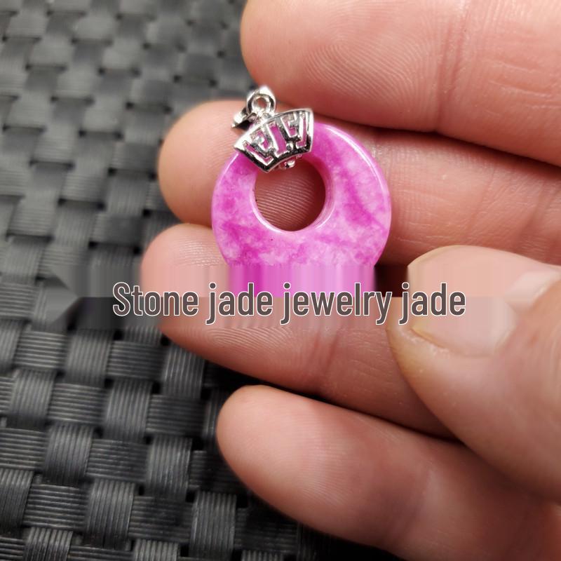Peach Blossom Jade & Pink Quartzite Jade Water Drop Pendant Necklace