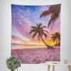 Tapeçaria decorativa tropical de coqueiros ao anoitecer, decoração de parede para casa, escritório, sala de estar
