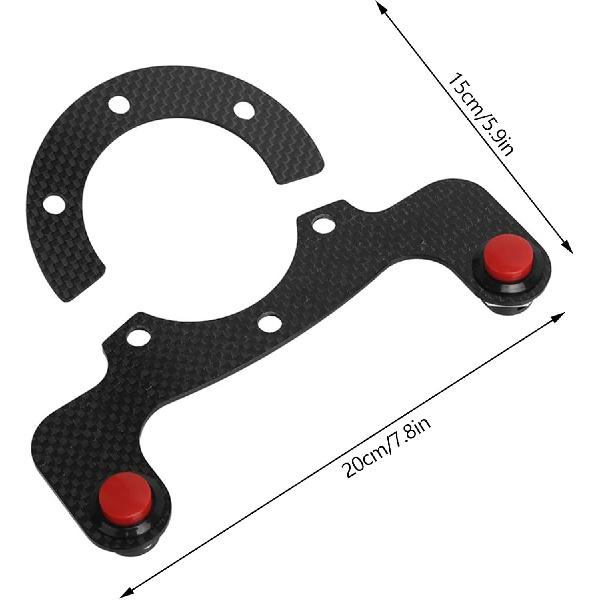 Acouto Steering Wheel Horn Button for 6 Bolts Racing Steering Wheel Car Carbon Fiber External Horn Button Kit (Dual Button)