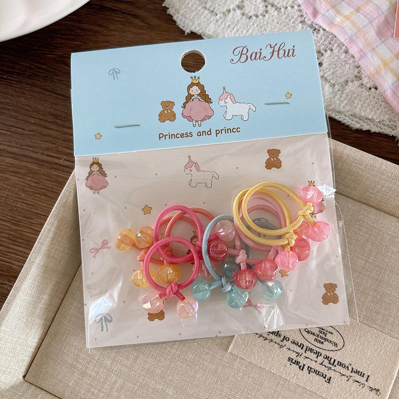10Pcs Children's Elastic Hair Bands Candy Color Baby Girls Hair Rope Ties Ponytail Holder Rubber Band Hair Accessories Headwear