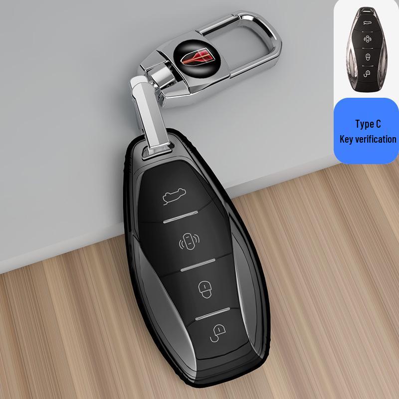 Schlüsseletui für Hongqi HS5/HS7 - Transparente Hülle und Tasche für Männer und Frauen (2022)