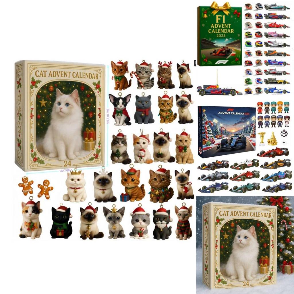 Cat Lovers Advent Calendar Christmas Countdown Toy With Felt Material For Cat Enthusiasts