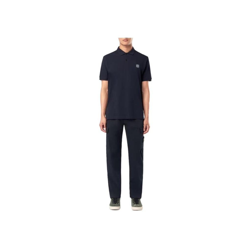 Stone Island Logo Solid Color Short Sleeve Polo Shirt Men tops Navy-Blue K1S1522000-2RS0039-V0020