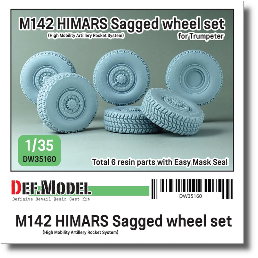 

DEF.MODEL 1/35 Scale Modern American M142 Hymars Weight-Deforming Tire Set (for Trumpeter) Plastic Model Kit Parts DW35160
