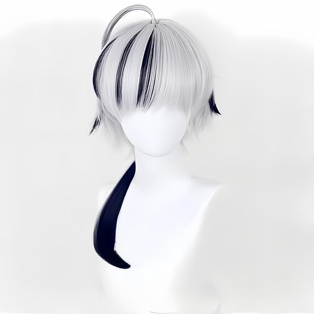 High Quality Cosplay Wig White Black Long Curly Heat Resistant Synthetic Hair Anime Cosplay Wigs for Women and Men Gifts