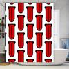 Red Black Test Tube Shower Curtain Waterproof Fabric Printed Bath Decoration for Home Decorative Bathroom Walls