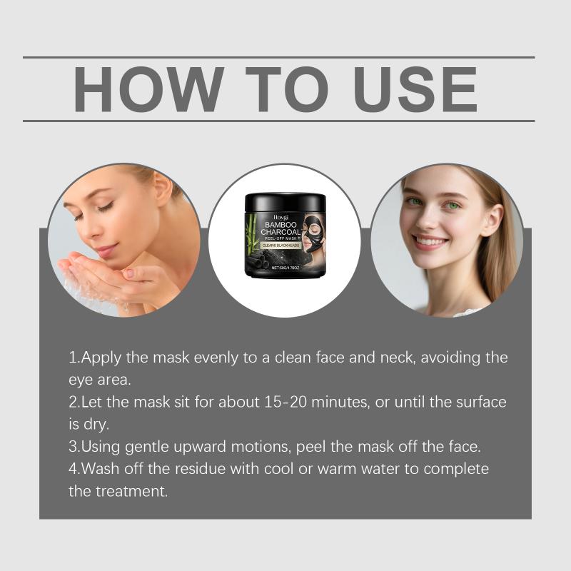 Gentle Charcoal Peel Off  Bamboo Blackhead Remover Hydrating Moisturizing Deep Cleansing Pore Minimizing Routine