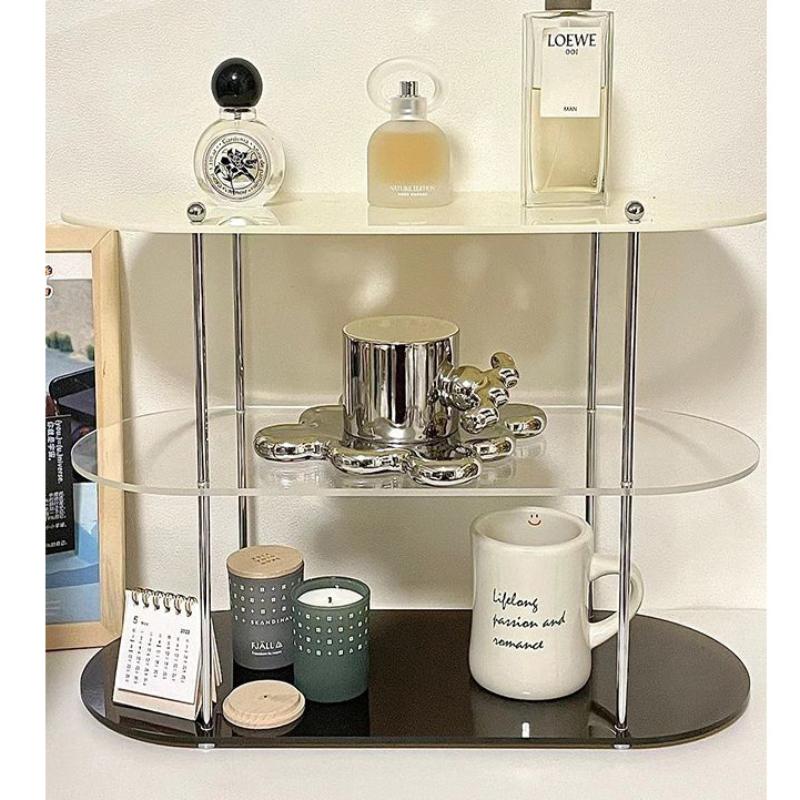 INS Style Storage Rack Acrylic Shelf Bathroom Countertop Cosmetics Display Multi-Layer Coffee Cup Holder Desktop Storage Decor