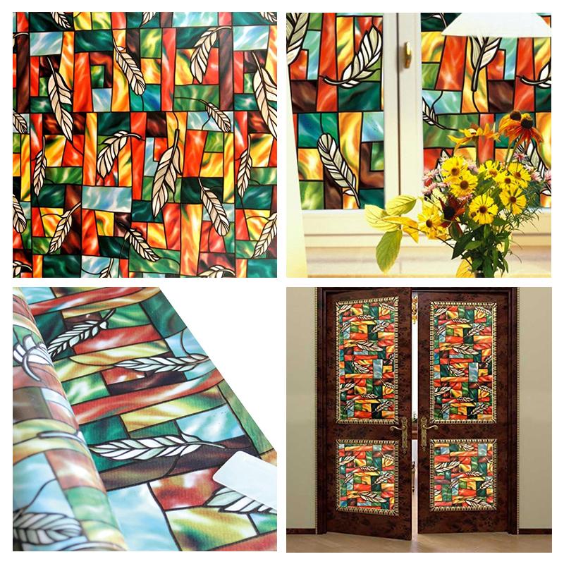 Okenní fólie z vitráží, nelepicí statická přilnavá okenní tónovací fólie, matná skleněná fólie pro ochranu soukromí, dekorace okenních fólií