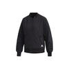 Bomber Logo Wrinkled Solid Loose Sports Casual Jacket Women Black FU6230