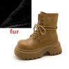 Fashion Women's Ankle Boots  2025 New Thick-soled Casual Boots Women Boots Large-Size Round-Toe Motorcycle Boots female