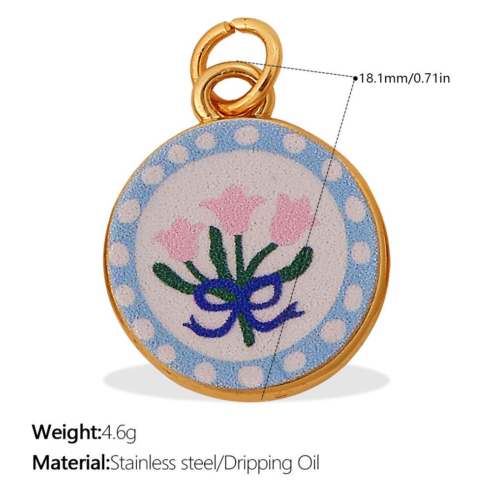 Fashion Enamel Round Brand Pendant Mama Strawberry Love Shape Exquisite Small Pendant