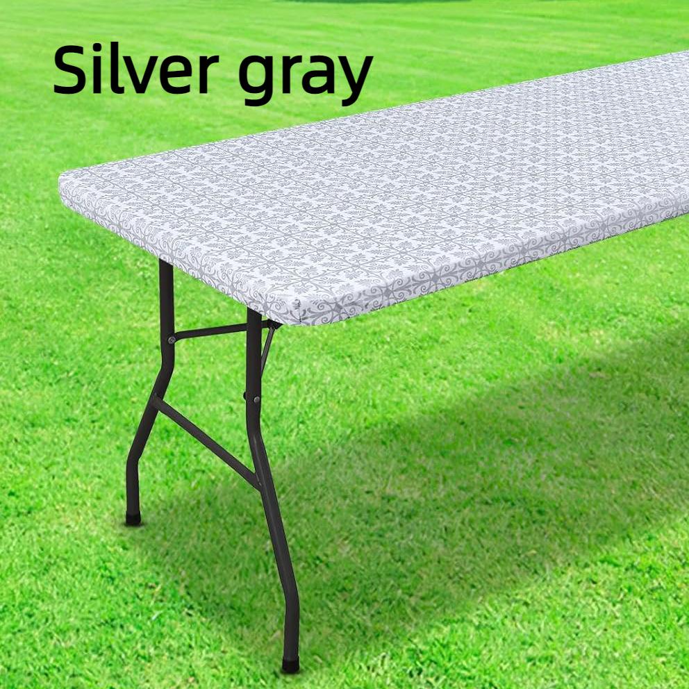 Waschbare 4/6/8 Fuß große Outdoor-Tischdecke mit elastischen Kanten – perfekt für Camping, Picknicks und Gartenpartys – strapazierfähiges Polyester