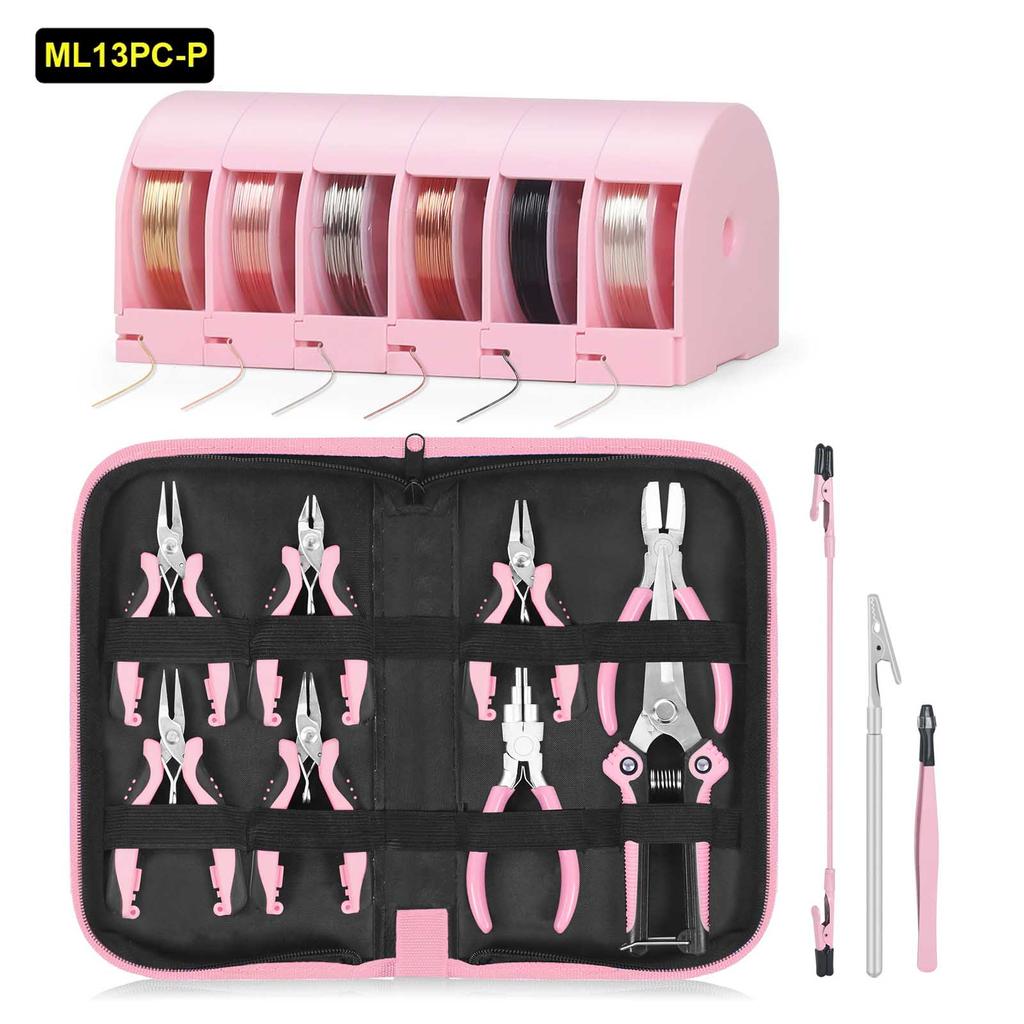 NEWACALOX 8 Packs Jewelry Pliers Set, Jewelry Making Tools with Needle Nose Pliers/Round Nose Pliers/Chain Nose Pliers for Craft