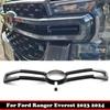 For Ford Everest Ranger  2024 Carbonfiber Black Front Hood Mesh Grille Bonnet Lip Molding Cover Trim Exterior Accessories
