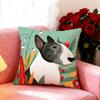 Fun Cartoon Bull Terrier Series Cushion Cover Premium Soft Pillowcase SkinFriendly  MultiPurpose for Home Office Travel