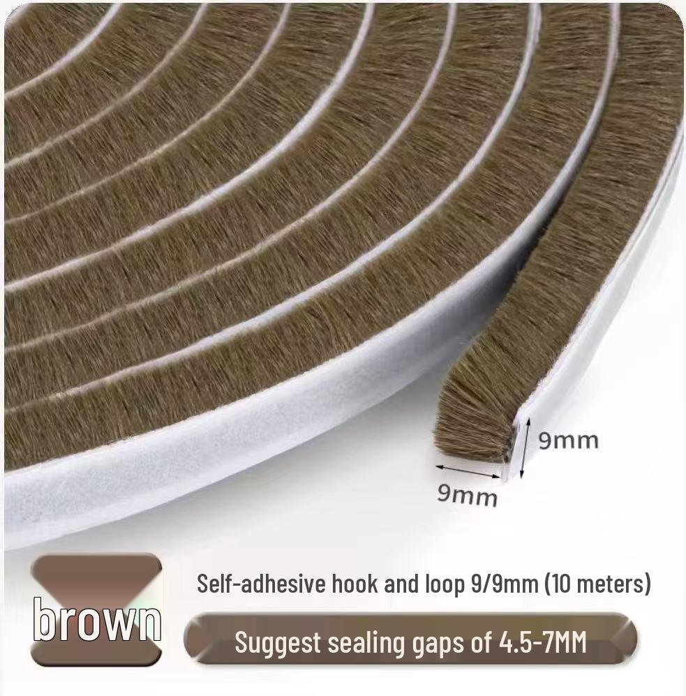 Self-Adhesive Soundproof and Windproof Seal Brush Strip for Sliding Windows and Doors