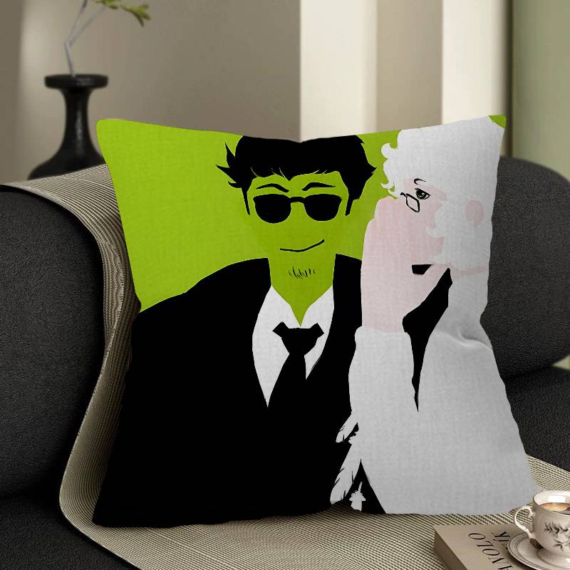 Cartoon Good Omens TV Personalized Pillow Cover Kids Bedroom Wild Party Decor Pillowcase Kid Birthday Shower Gift