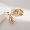 Vintage Chunky Dome Drop Clip On Earrings for Women Golden Glossy Colorful Teardrop Non Pierced Earrings Trendy Jewelry