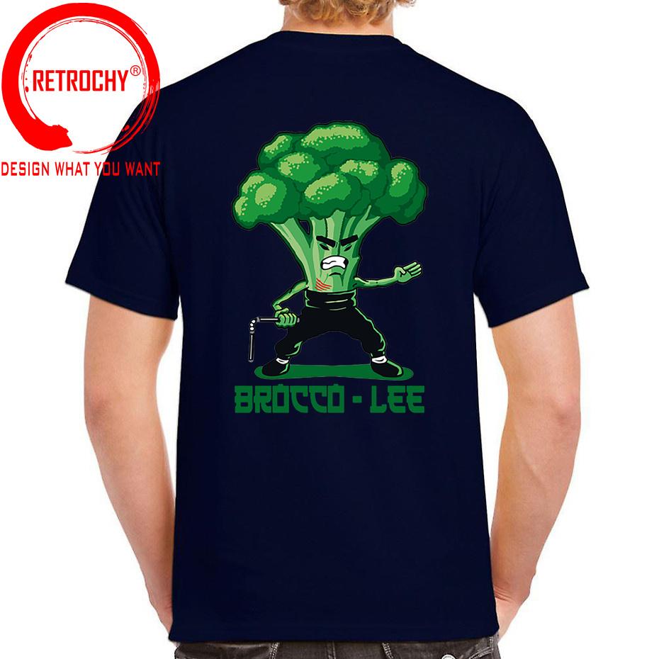 New Anime Brocco Lee T shirt Unisex Funny Vegetable with Nunchucks Tshirt Parody Kung Fu Brucee Lee T shirt Jeet Kune Do tee shirt