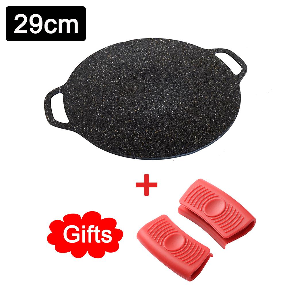 29/33/36CM Korean Round Grill Pan Barbecue Pan Non-stick Cooker Maifan Stone Induction Cooker BBQ Frying Pan Barbecue Accessorie