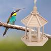 Outdoor Durable Wooden Plastic Hanging Transparent Bird Feeder House Food Case Pet Supplies
