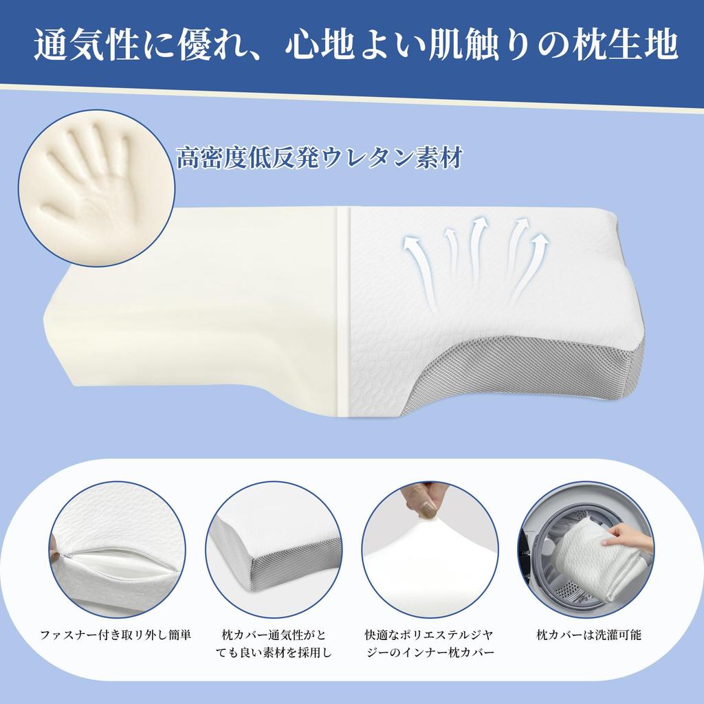 Poduszka COZYNOVA dla wygodnego snu, Wysoka lub Niska, Trójwarstwowa poduszka z pianki memory [Dostępna regulacja niska lub wysoka, Oddychająca, Naukowo]