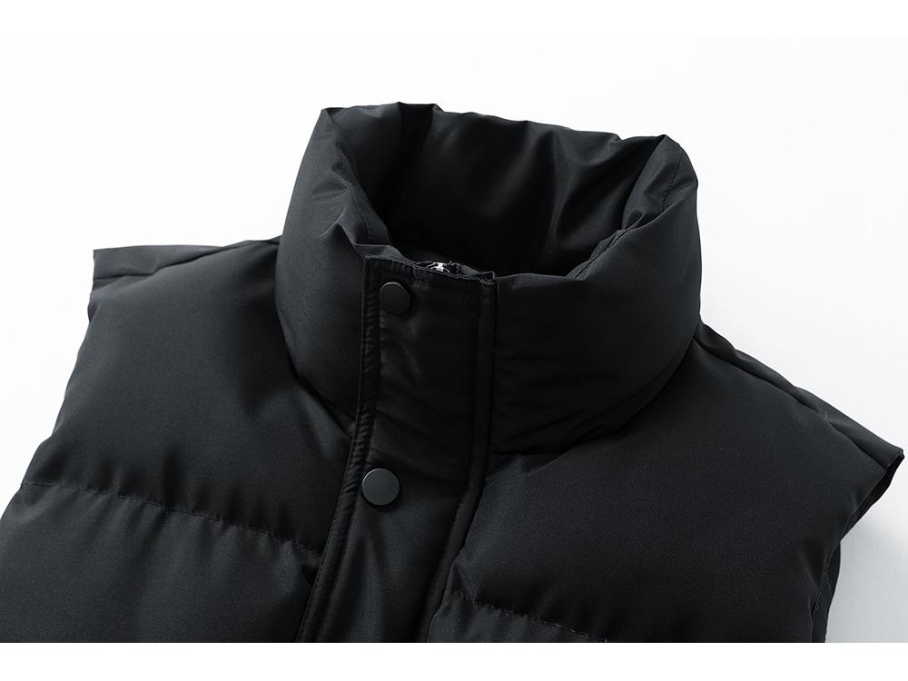 Men's Winter Trendy Solid Color Sleeveless Cotton Vest Jacket 8276