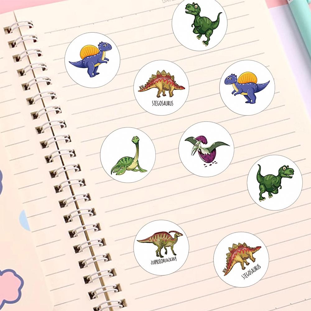 500pcs/Roll Dinosaur Cartoon Stickers Cool Animal Decals DIY Guitar Luggage Scrapbook Waterproof Graffiti Seal Label Sticker Toy