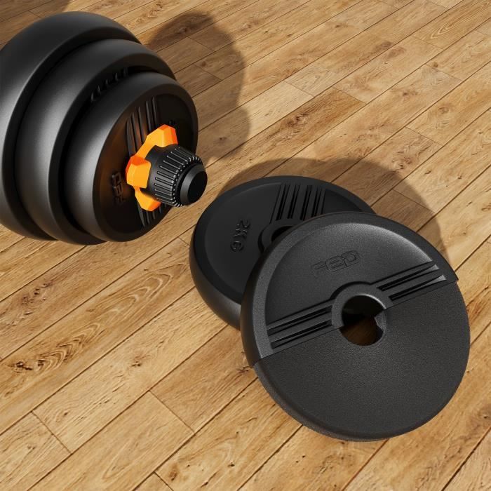 Kit Haltère + Barre + Kettlebell Xiaomi Fed V2 30 Kg - Black/orange - TU
