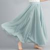 Women's Plus Size Cotton Linen Midi A-Line Skirt with Elastic Waist In 20 Colors