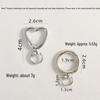 Versatile White Heart Zinc Alloy Keychain Connector with Irregular Shape and Spring Clasp