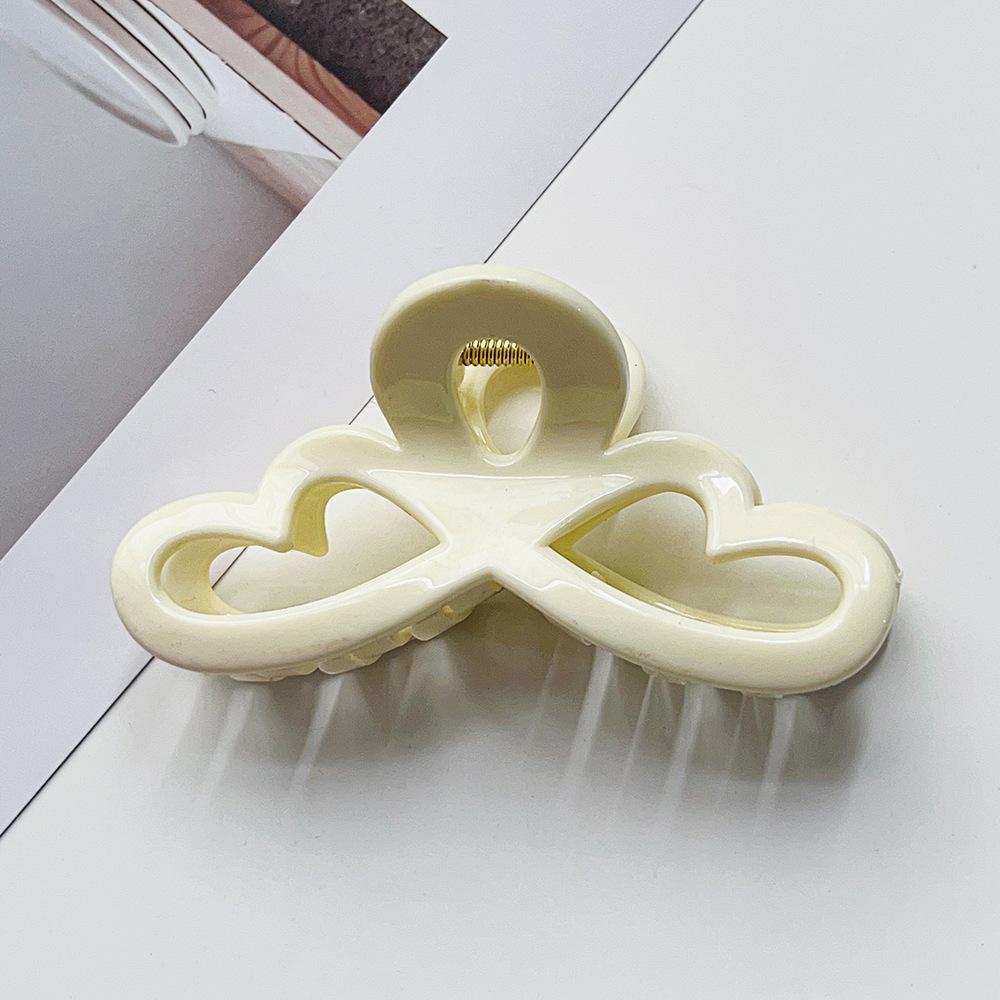 Jelly-colored hollow crescent hairpin PS high-end arc texture shark clip plate hair ponytail grip hair ornament