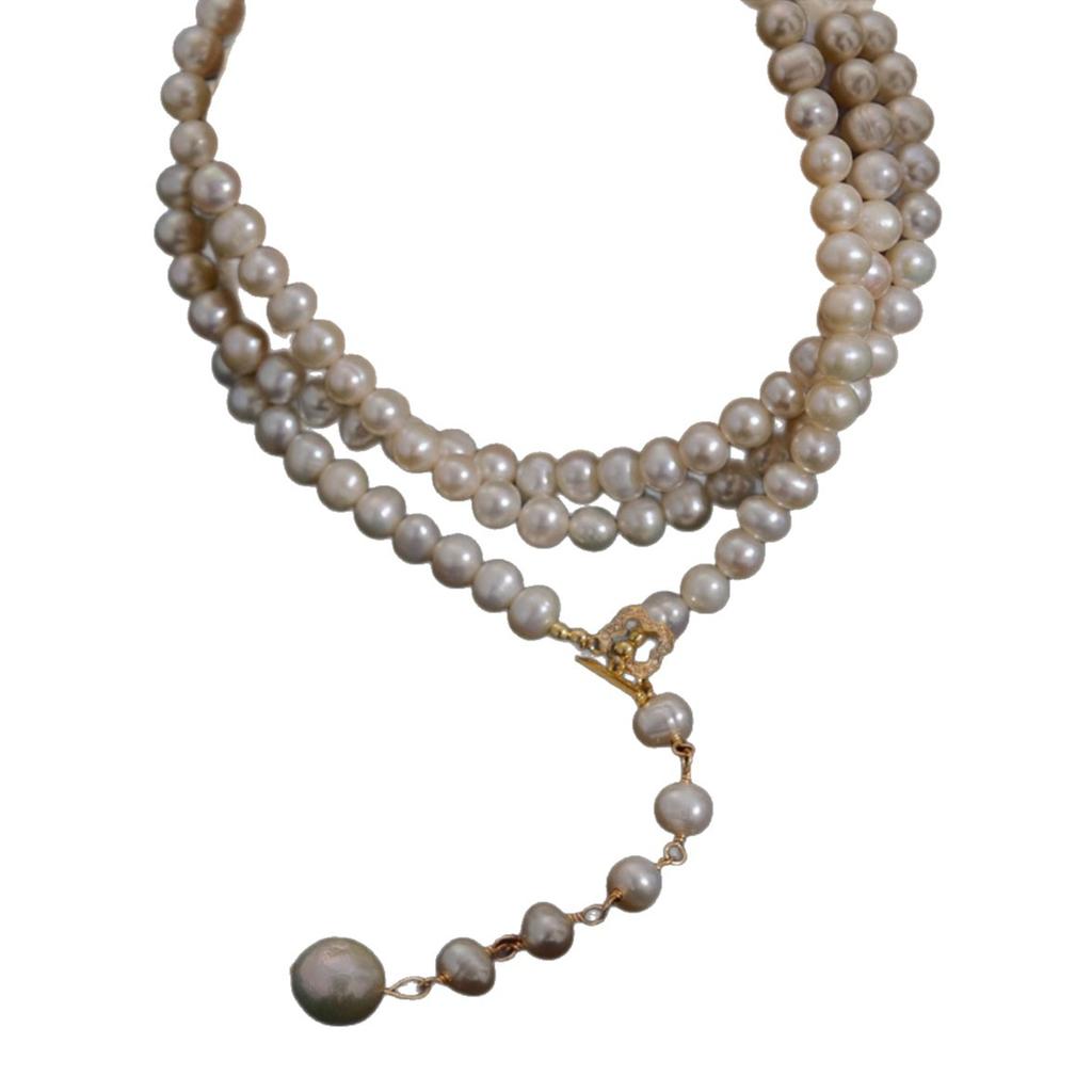 Natural Freshwater Pearl Sweater Chain Women's Long Pendant Fashion Classic Niche Style High Sense Versatile Design Necklace