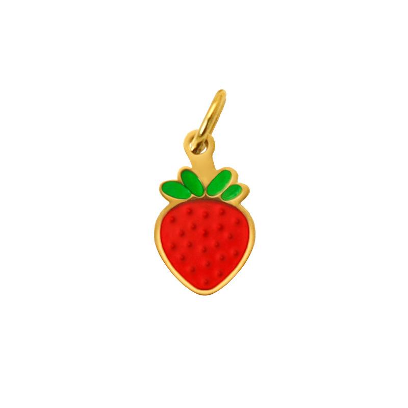 Summer On The New National Tide Does Not Fade Niche Dripping Oil Colored Strawberry Necklace Accessories Diy Design Pendant Women