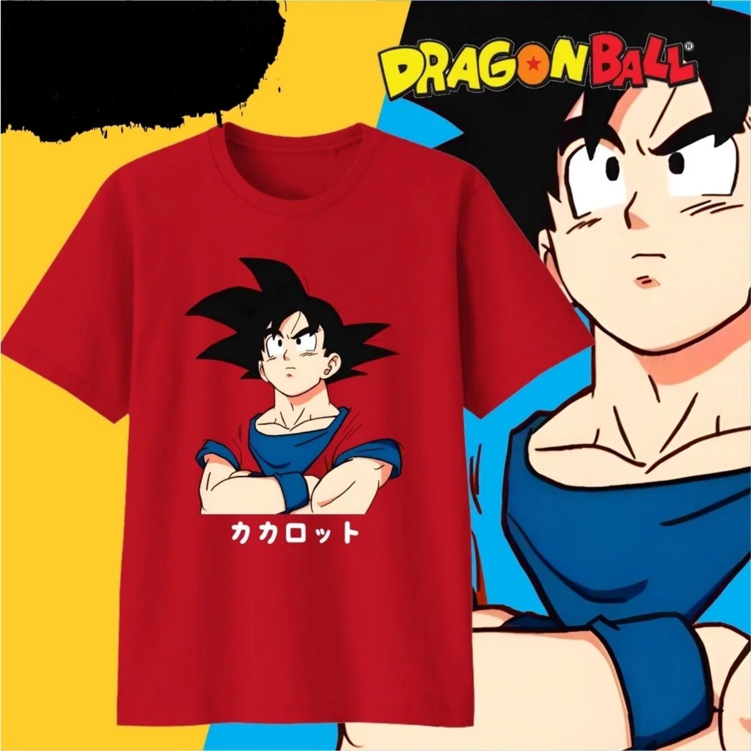 

2026 New Fashion DRAGON BALL Z Oversized Breathable T-shirt Kakarot Premium Cotton Parent-child High Quality Soft Summer Tshirt S чёрный