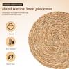 6/12Pcs Dandelion Grass Woven Placemats Set Round Hand Braided Placemats Coasters for Kitchen Dining Table Home Wall Decoration