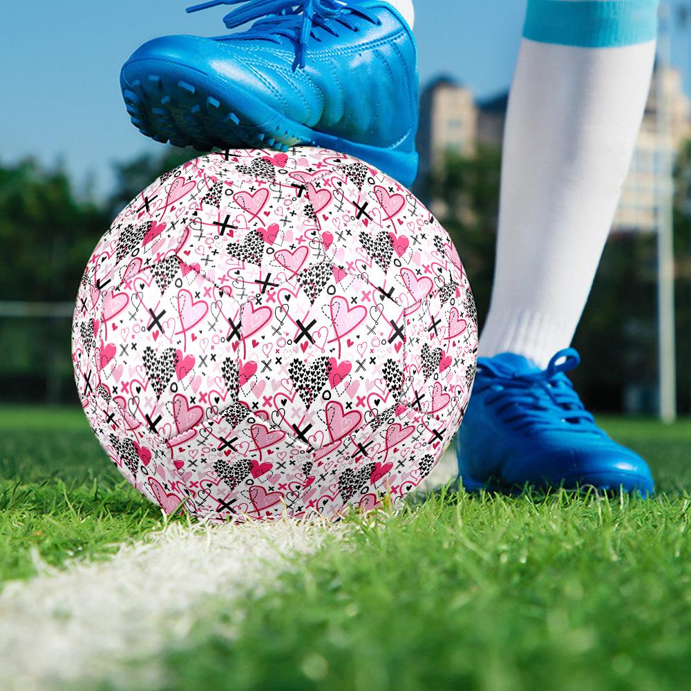 1pc Heart Love Size 5 Soccer Ball Professional Match Training Football Indoor &Outdoor Sports Ball Lightweight Durable M6561