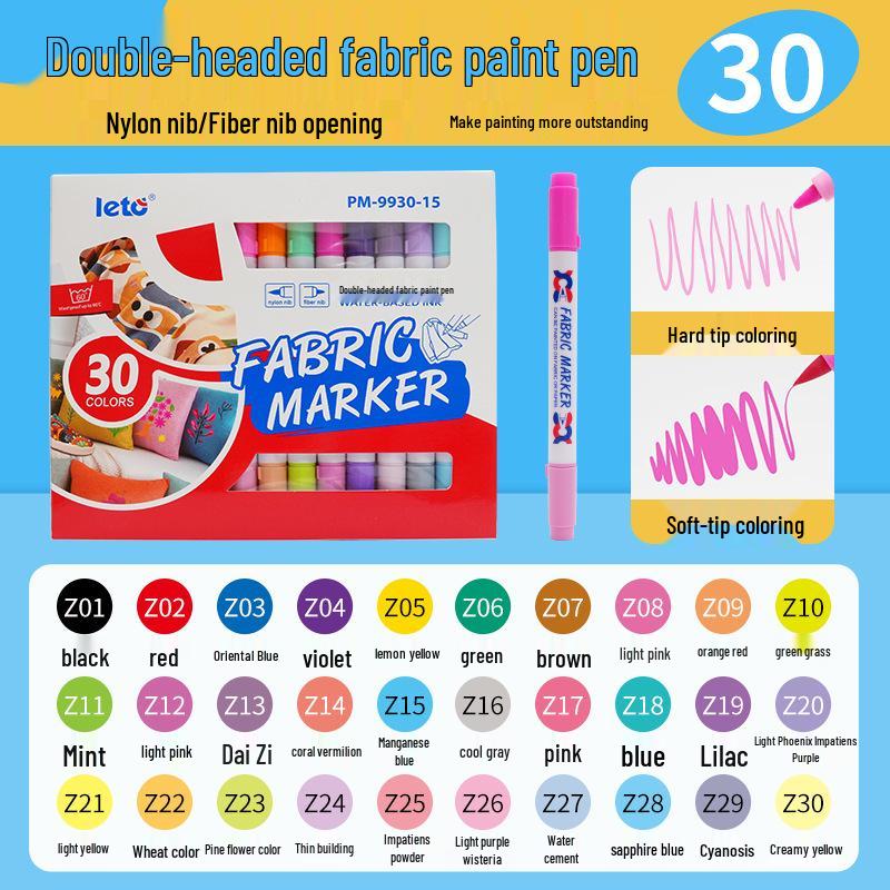 

Letu Double-Headed Fabric Pen: Water-Resistant, Washable, DIY Colored Painting for Clothes, T-Shirts, Canvas Bags, and Graffiti.