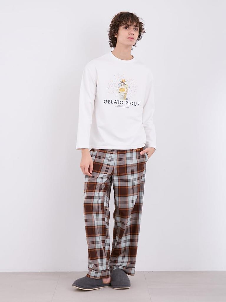 Gelato Pique HOMME Inlay Soft Cream Bear Print Long PHCT245986 DGRY T-Shirt Men's